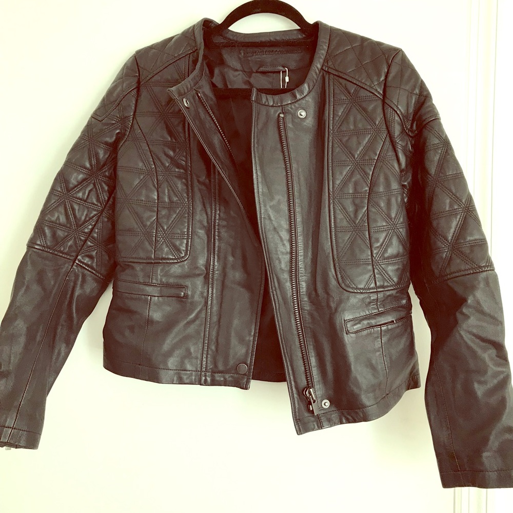 Comptoir does cotonniers leather jacket black